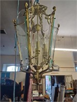 Very Good Brass & Glass Lantern Light Fitting