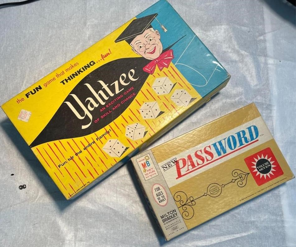 Vintage Board Game Lot Yatzee & Password
