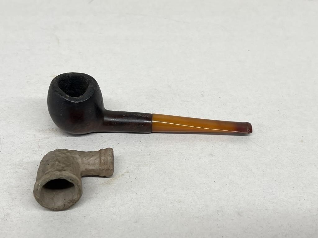 Clay tobacco pipe and other pipe