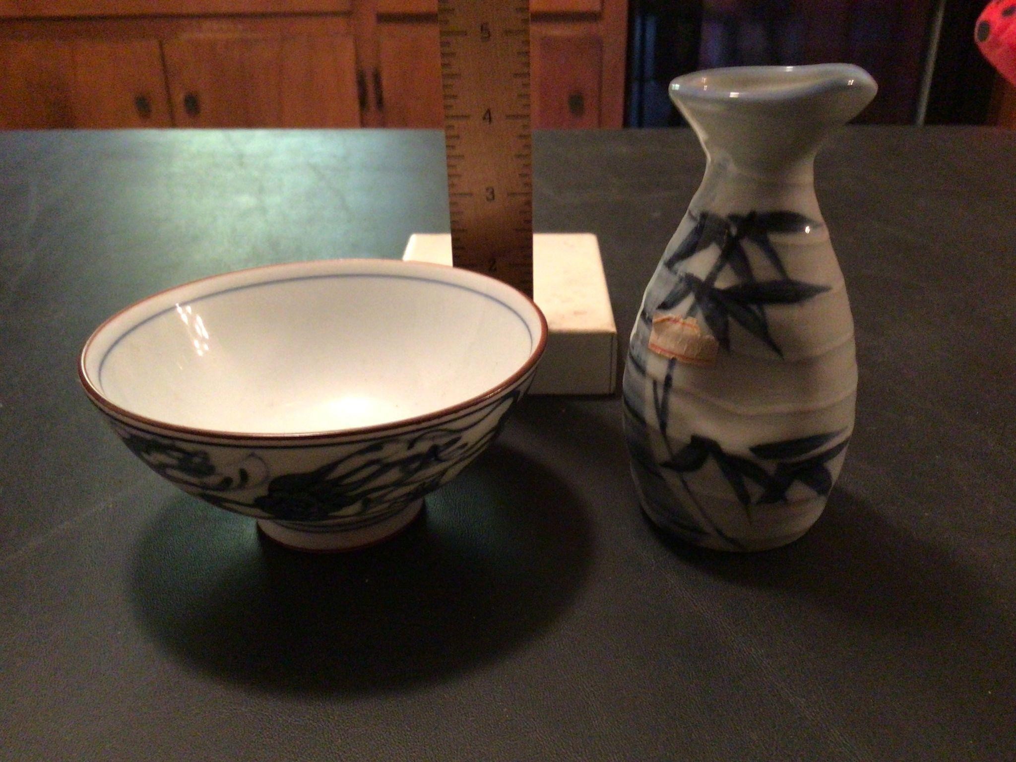 Japanese Pottery w/ Asian Bowl