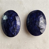 20 Ct Faceted Colour Enhanced Blue Sapphire Gemsto