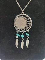 Necklace and Indian charm with Buffalo nickel