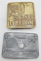 (NO) NRA Freedom Belt Buckles (3" × 3" and 2-1/4"