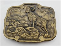 (NO) Brass Ram Belt Buckle (2-3/4" × 3-1/2" long)