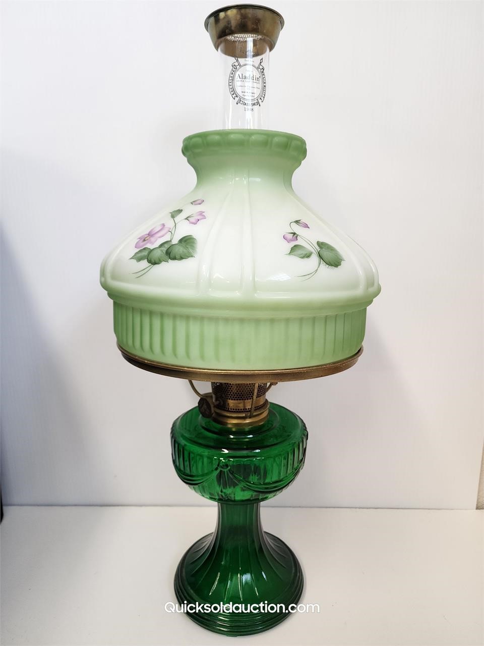 Aladdin Emerald Green #23 Lincoln Drape Lamp Artis