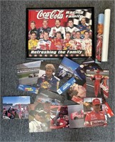 NASCAR Framed Poster, (2) NASCAR Posters, and