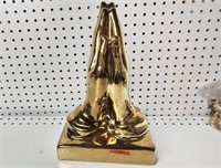 Large Gold Tone Ceramic Praying Hands