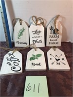 Wooden tag signs