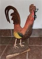 Rooster Figure on 'Log' Stand
