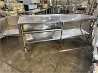 121” x 30” x 37” Stainless Prep Table w Can Opener