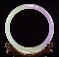 Chinese Lavender Hardstone Carved Bangle