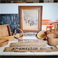 Baskets, Antique Picture, Wood Signs