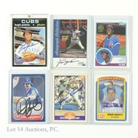 Signed Chicago Cubs HOF Pitchers Cards (COA) (6)