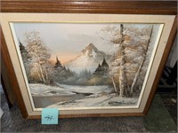 Winter Scene Painting by G. Whitman