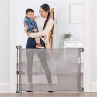 C9410  Regalo Fabric Retractable Baby Gate - Gray