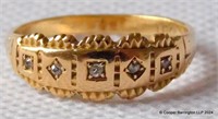 Victorian 18 ct  Gold  Diamond Signet Ring