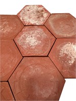 French Terra Cotta Hexagonal Tiles / Coaster
