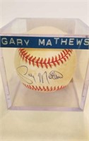 Signed baseball by Gary Matthews