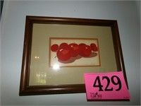 FRAMED AND MATTED APPLE PRINT S/N 9 X 11