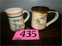 2 PIECE POTTERY MUGS