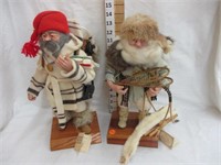 (2) Trapper/Mountain Men staues w/ papers