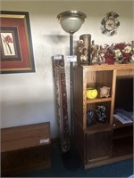 Floor Lamp and Contents on Top of TV Stand