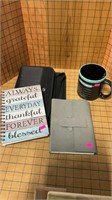 Journal book and coffee mug