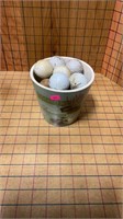 Ceramic pot with golf balls