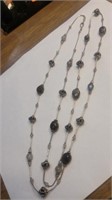 Long Sterling necklace with stones