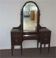Antique Mahogany Vanity with Mirror