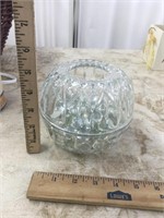 Vintage Homco Clear Glass Fairy Lamp candle Holder