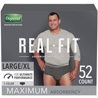 Depend Real Fit Incontinence Underwear L/XL 52CT