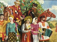 "Summer Bouquet" Original Russian Art on Canvas