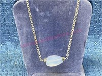 New Sterling silver blue lace agate 16in necklace