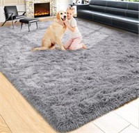 (new)Noahas Size:3*5ft Fluffy Grey Area Rugs for
