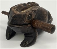 Hand Crafted Wooden Croaking Frog w/ Mallet