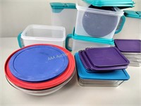 Kitchen storage containers including Pyrex clear