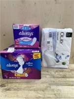 76 Ct size 1 always pads, 240 Ct liners & 16 pack