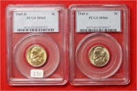 (2) PCGS Jefferson Wartime Silver Nickels