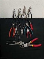 Assorted pliers and wire cutters