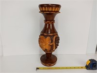 Vintage Carved Wood Vase