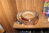 HAND TOOLED LEATHER BELTS - BUCKLES