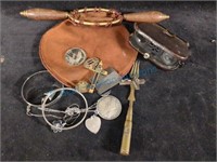 Miscellaneous jewelry, leather pouch and more