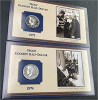 1973 AND 1974 KENNEDY HALF DOLLAR PROOFS