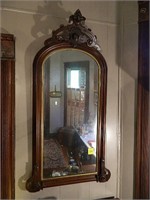 Antique Beveled Edge Wood Frame Mirror
