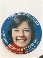 I swung with Cindy vintage pin