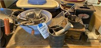 Vintage Stoneware Bowls, Coffee Grinders, Utensils