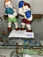 Set of boxer figurines made in occupied Japan