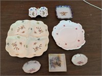 Lot of decorative plates: larger divided dish