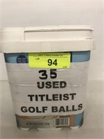 BUCKET OF 35 TITLEIST GOLF BALLS-USED